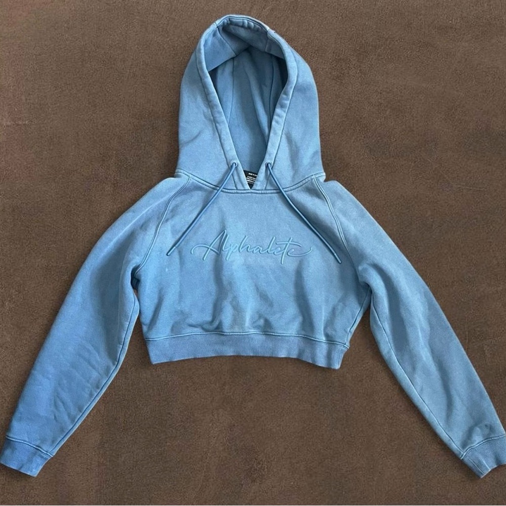 Alphalete Blue Cropped Hoodie